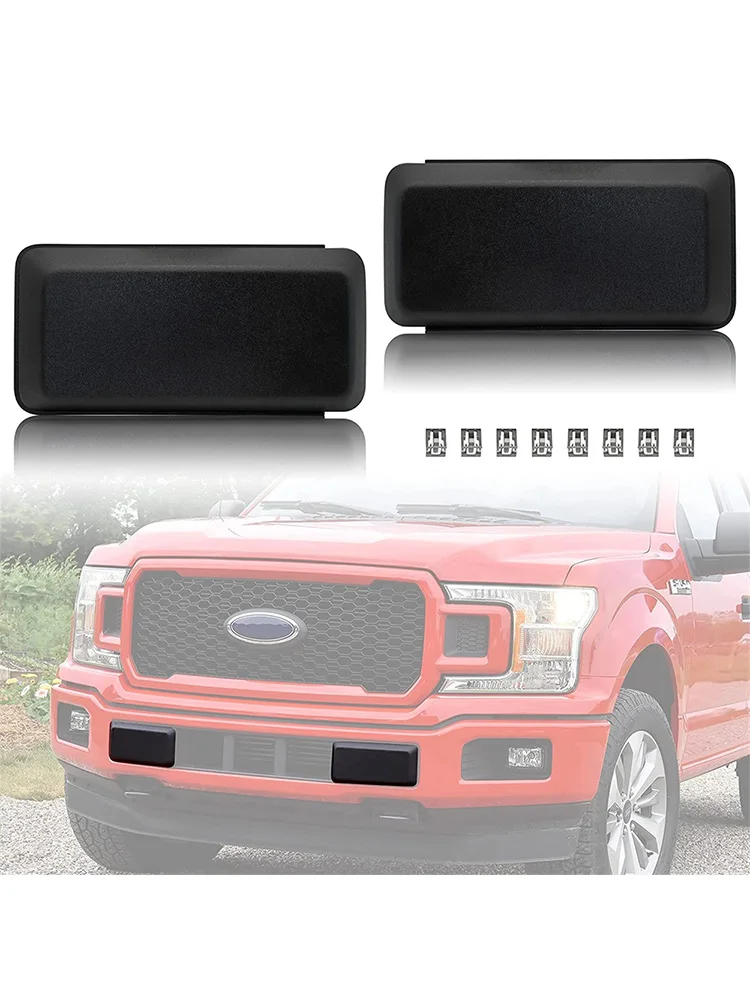 

Front Bumper Guards Pads For Ford F-150 F150 2009-2020 Car Front Lower Bumper Hole Cover Bezel Lid Cap Guard Protective Pad