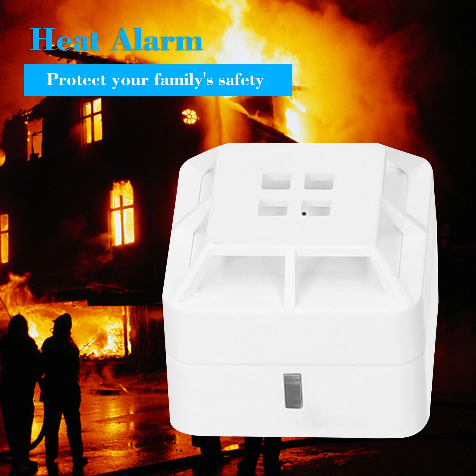 Heat Alarm Fixed Temperature Heat Detector 5 Year Battery Powered 85dB Alarm Sound for Home Kitchen Garage