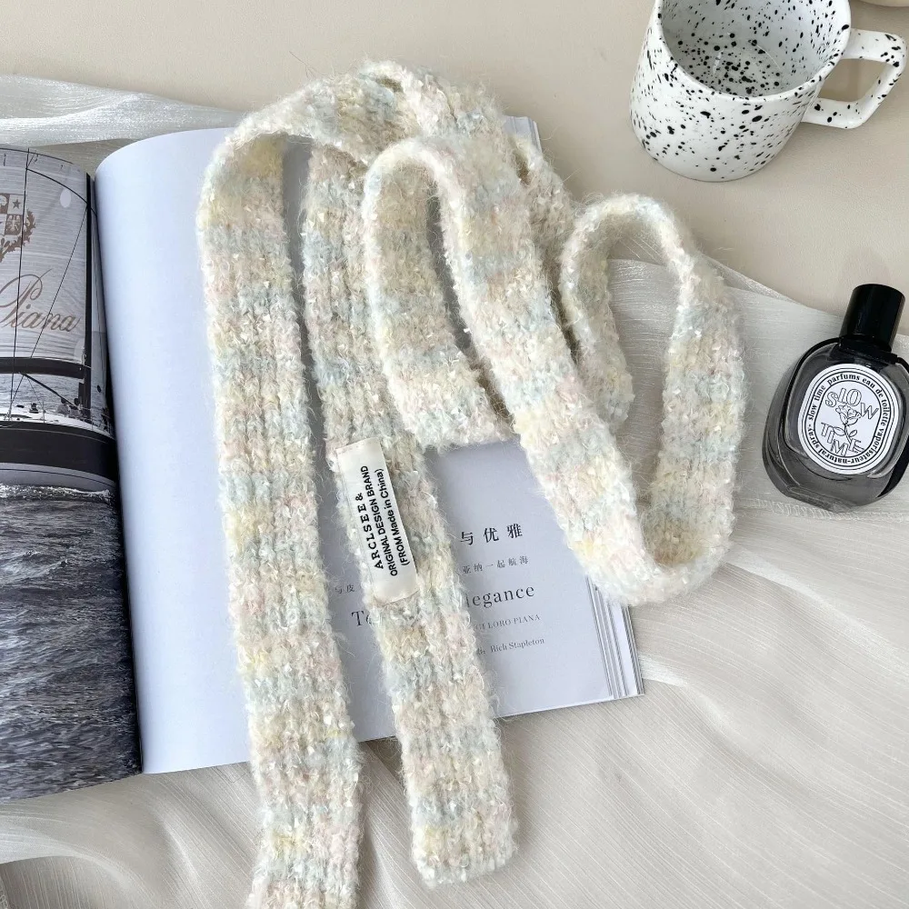 

Повседневный шарф в стиле Харадзюку для модниц, мягкий, длинный и узкий, в стиле Y2K, корейский стиль, теплый вязаный шарф для зимы/осени