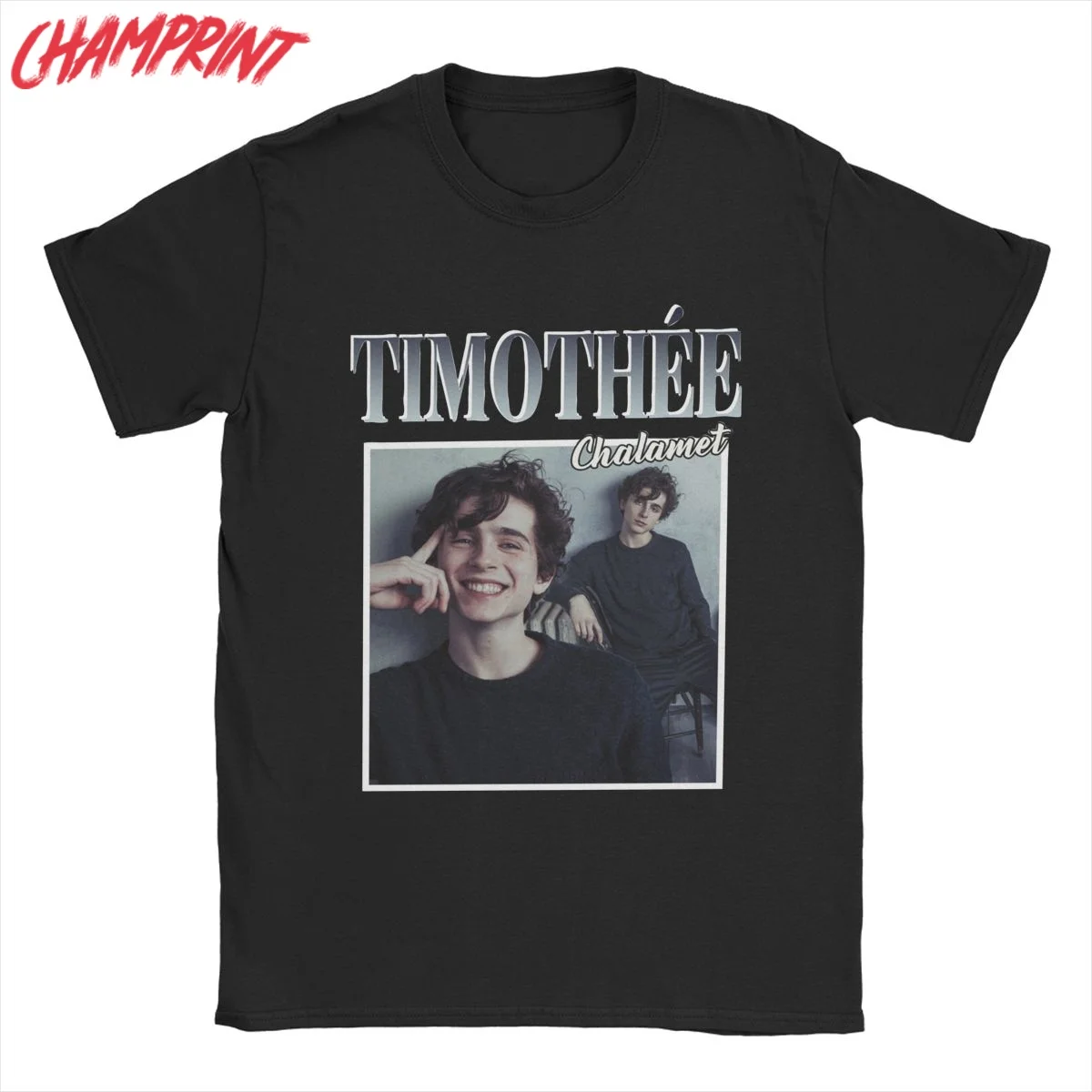 Timothee Chalamet Men T Shirts Vintage Tees Short Sleeve Round Collar T-Shirt Cotton Plus Size Clothes