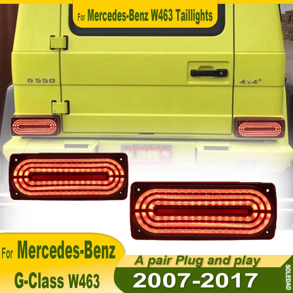 2PCS Taillights for Mercedes-Benz G Class W463 G55 G350 G500 G63 Taillights 2007-2018 LED DRL Dynamic Turn Signal Lamp Assembly