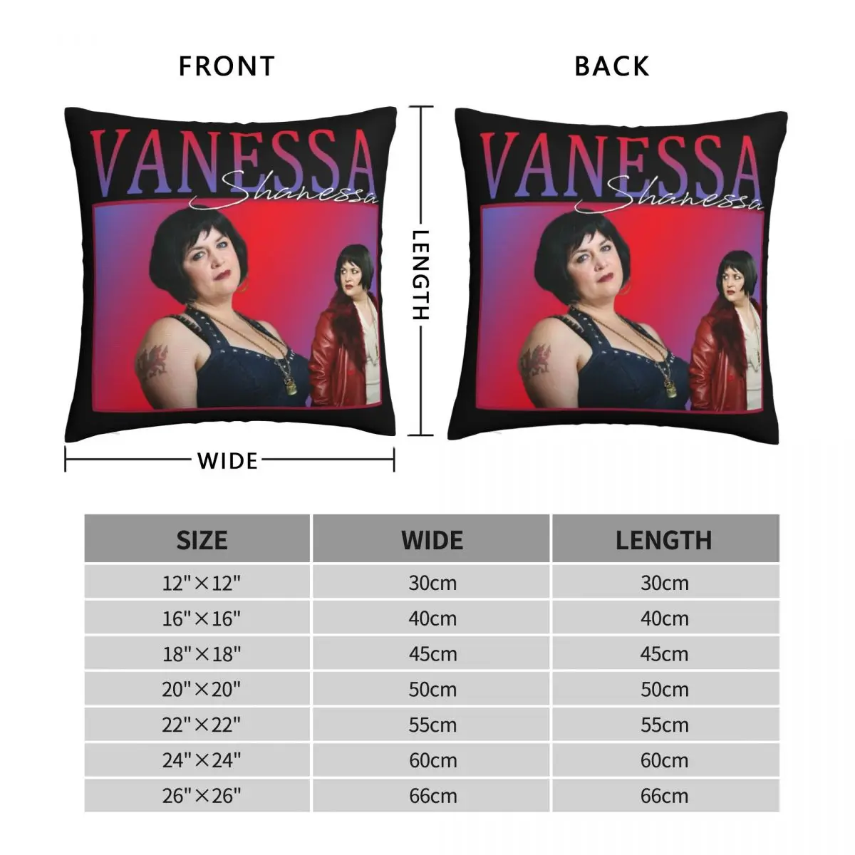 Vanessa Shanessa Pillowcase Polyester Linen Velvet Pattern Zip Decor Car Cushion Cover