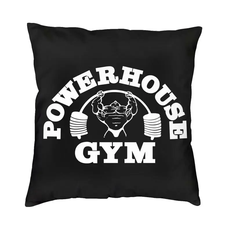 Powerhouse Gym Logo Cushion Cover 45x45cm Home Decorative Printing Bodybuilding Fitness Throw Pillow for Car Double Side