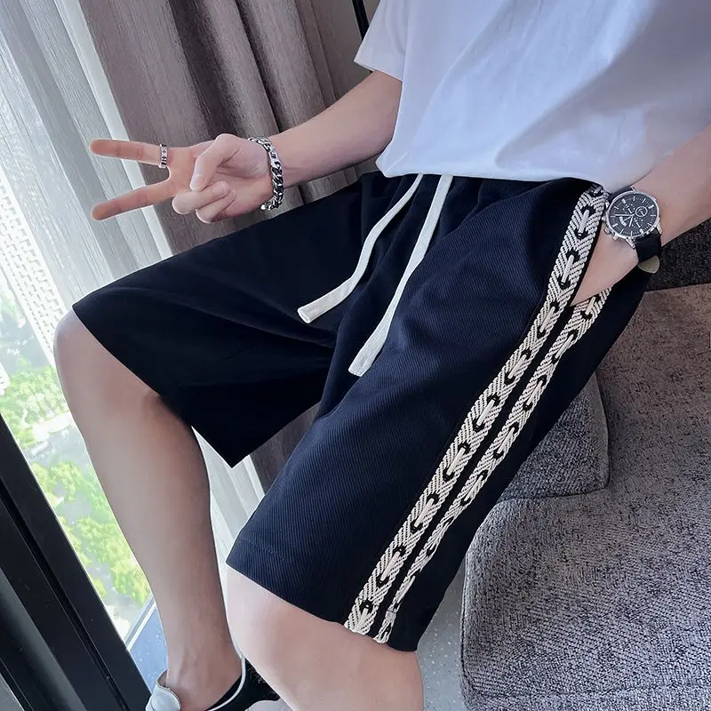 

2024 Summer New Casual Fashion Versatile Pocket Drawstring Slim Fit Pi Shuai Comfortable Glamorous High-waisted Men's Shorts