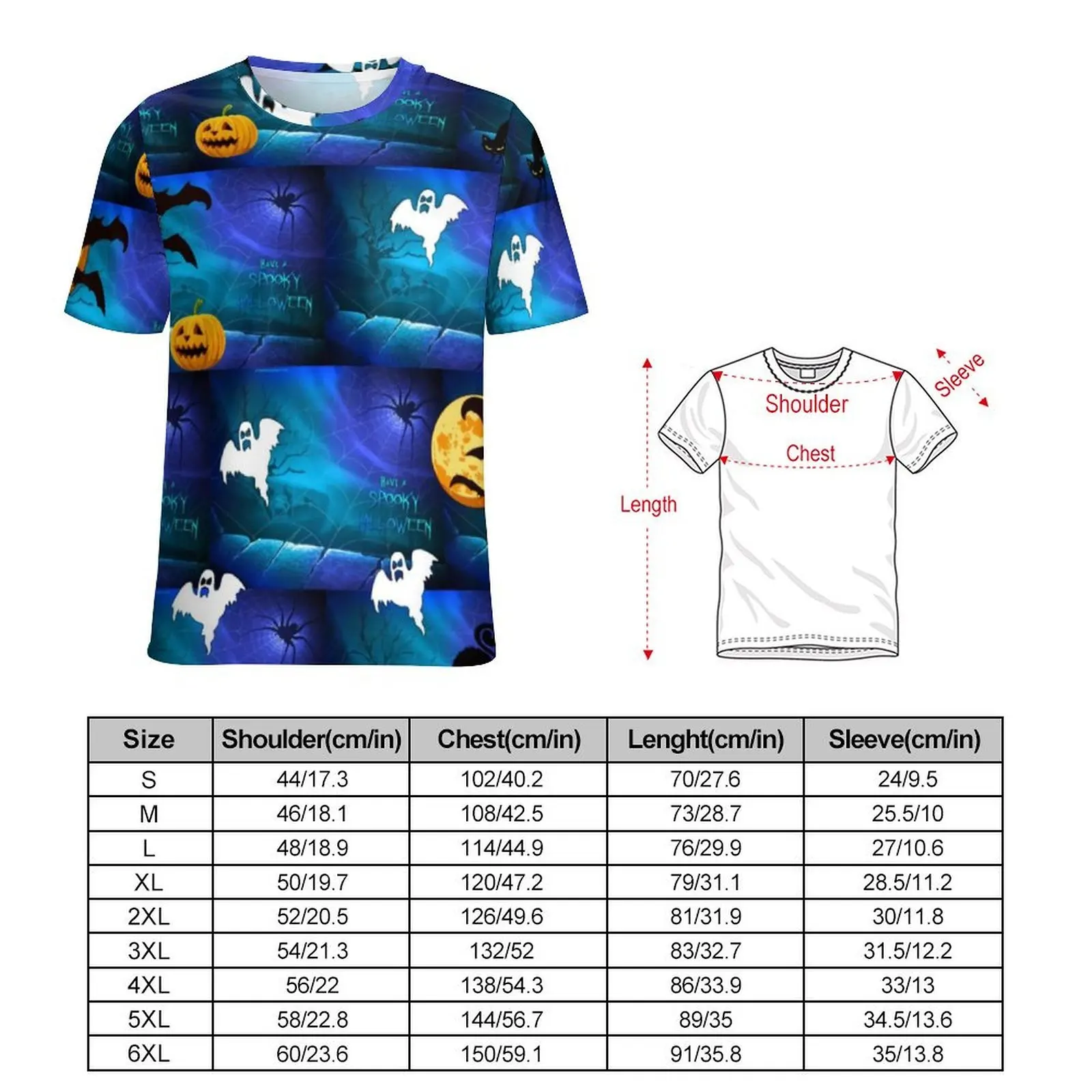 Summer T Shirt Bats Running T-Shirts Spooky Halloween Casual Hippie Tees For Men Short Sleeve Graphic Big Size Clothes