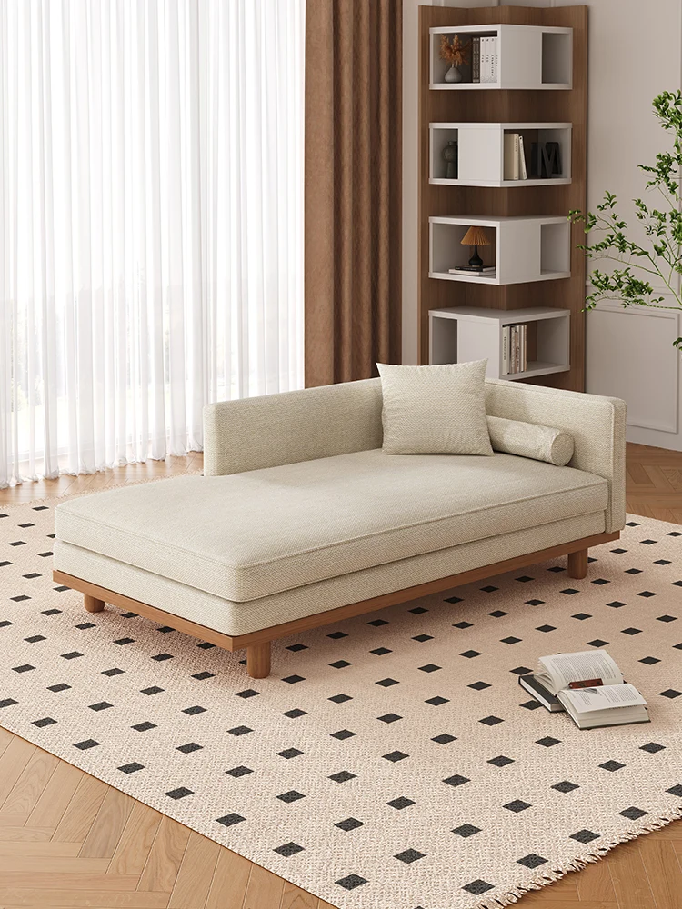 Sofá cama concubina simple italiano, sala de estar, apartamento pequeño, sofá de tela de algodón y lino para el hogar, apartamento de hotel, conc individual