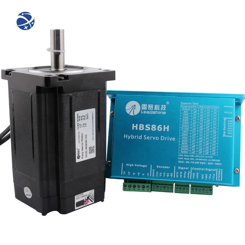 86HBM80-1000+HBS86H NEMA34 86mm 8Nm 6A 3ph 30-100VDC low cost leadshine closed loop stepper motor drive kit