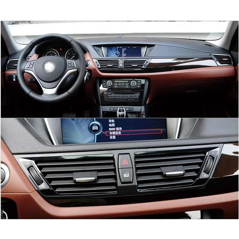 ABZV-accessoires de Grille de sortie de ventilation AC centrale avant pour BMW X1 E84 2010-2015 couvercle de climatisation de tableau de bord central