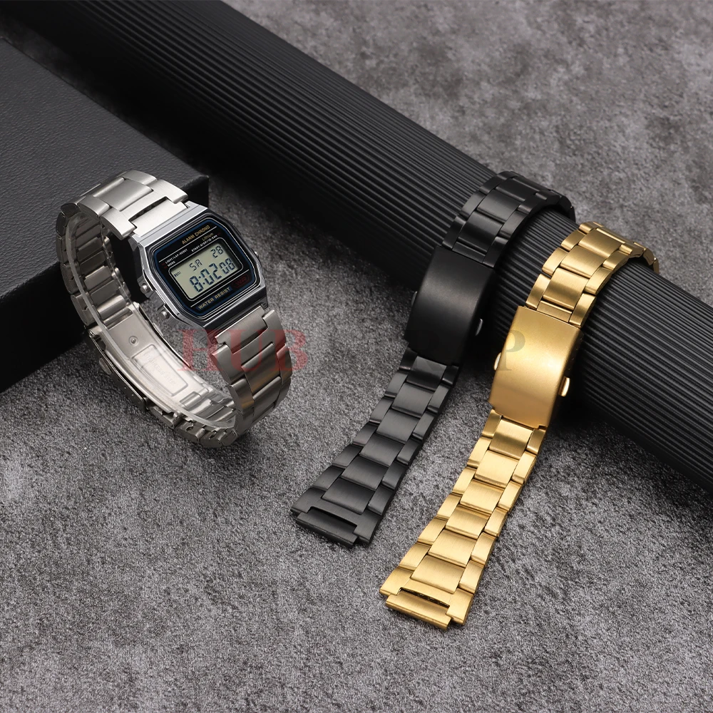 Stainless Steel Watchband for Casio AE1200/1300 18mm Strap for F-91W F84 F105/108/218 A158W/168 Men Women Metal Bracelet Belt image 5