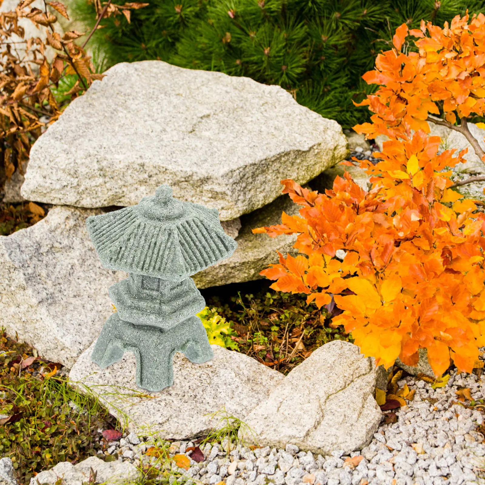 

Japanese Style Lamp Mini Stone Pagoda Ornament For Garden Bonsai Micro Landscape Desktop Ornaments Desktop Decor