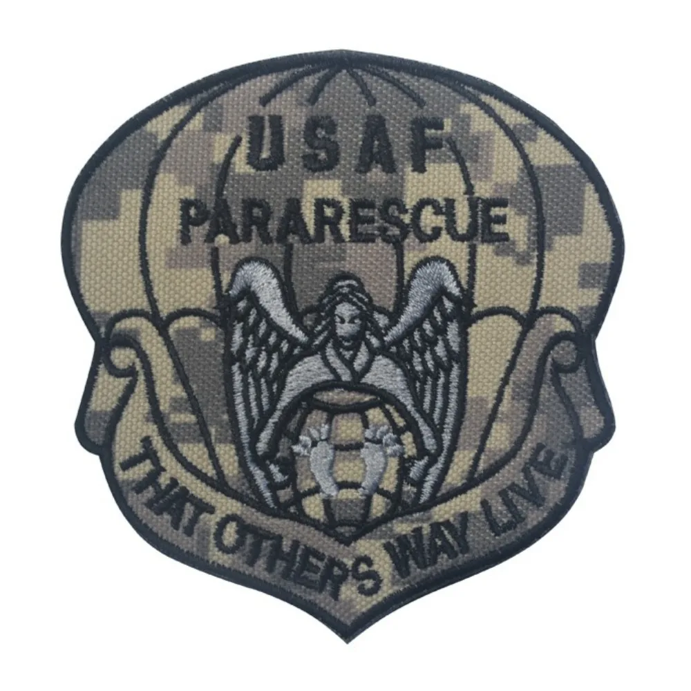 

USAF PARARESCUE Embroidered Hook&Loop Luminous Patch Tactical Archangel Michael Armband Military Morale Badge