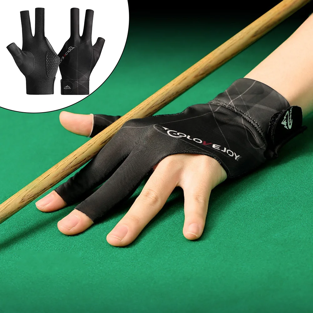 1/2pcs 3-Finger Pool Glove For Snooker And Billiards With Elastic Wrist Strap Breathable Back Fabric And Stable Cue Control