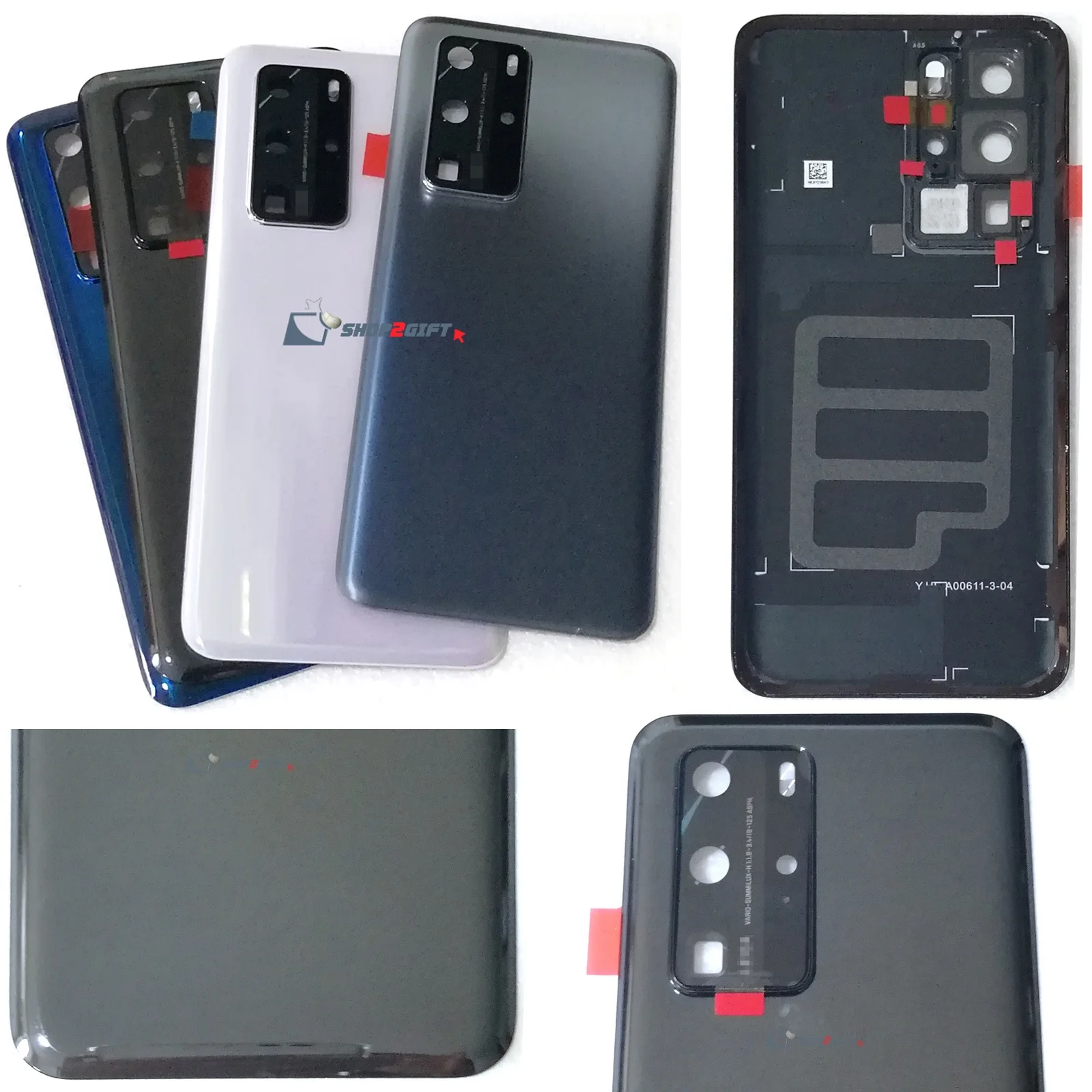 For Hua-wei P40 Pro ELS-NX9 ELS-N04 ELS-AN00 ELS-TN00 Rear Glass Back Battery Cover