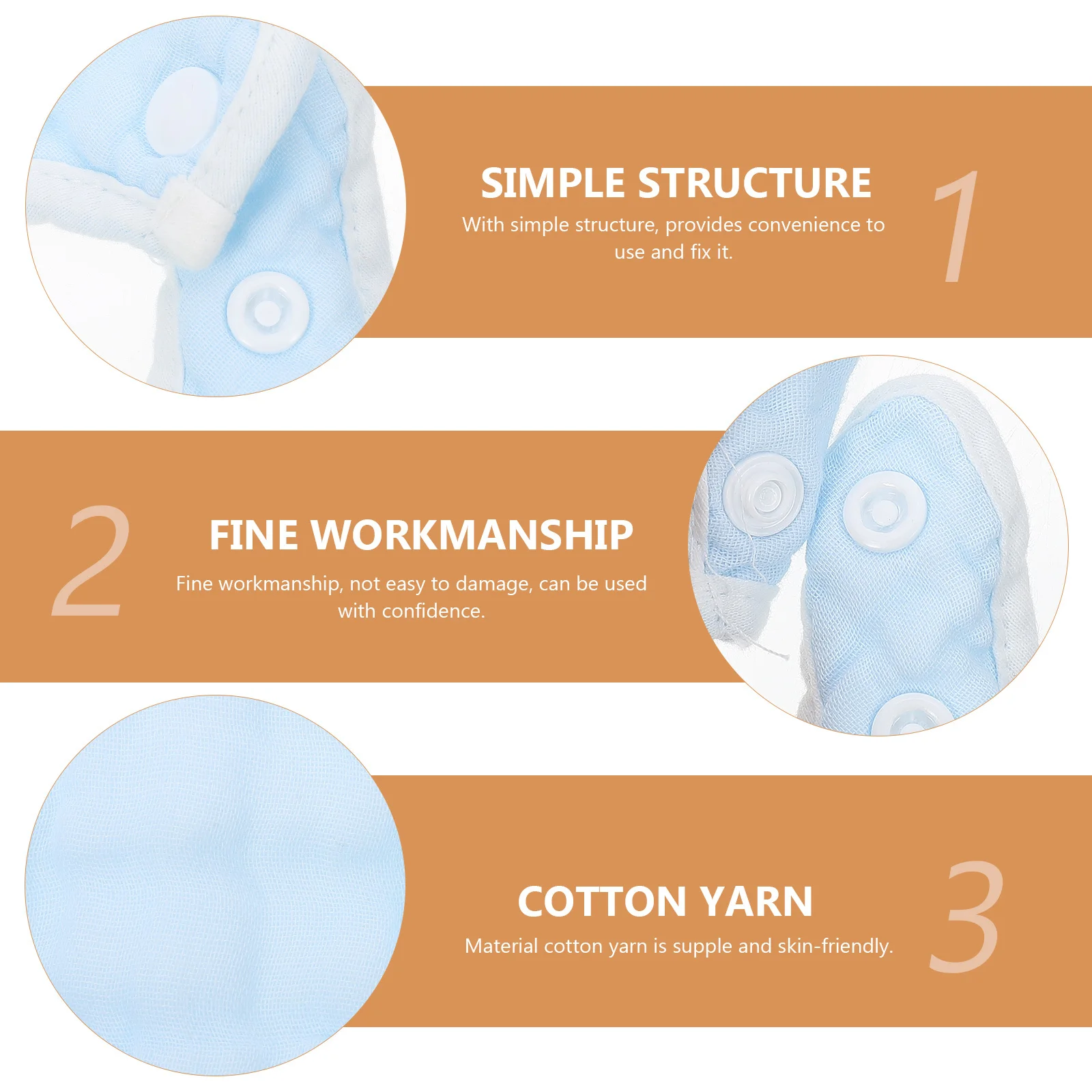 

2Pcs Baby Cotton Gauze Bibs Soft Comfortable Baby Shower Gift Lightweight Absorbent Infant Bibs Protect Clothes Drool Resistant