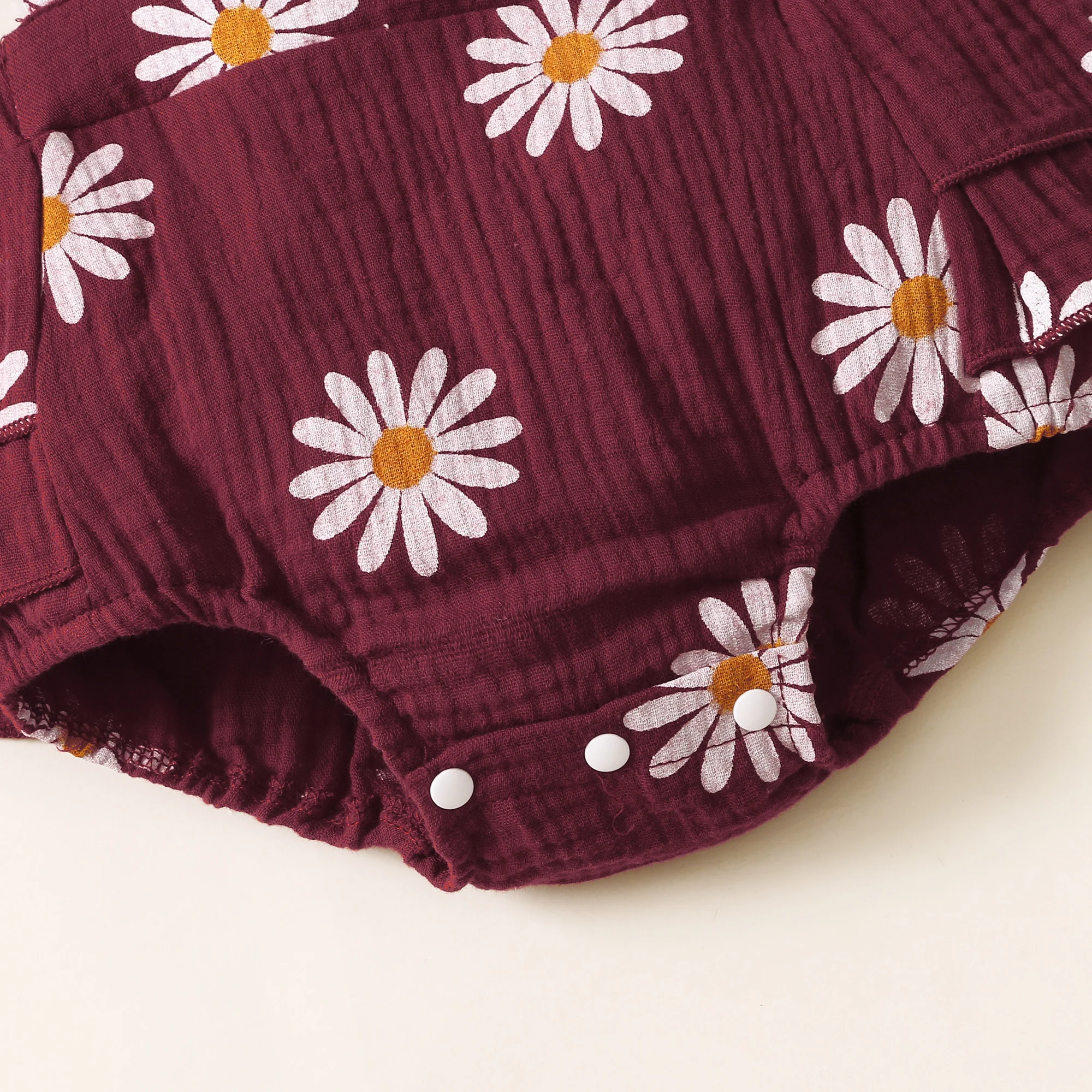 Sommer Neugeborenen 0-18Month Baby Mädchen Strampler Sonnenblumen Druck Ärmellose Nette Kinder Onepiece Overall – Detail 4