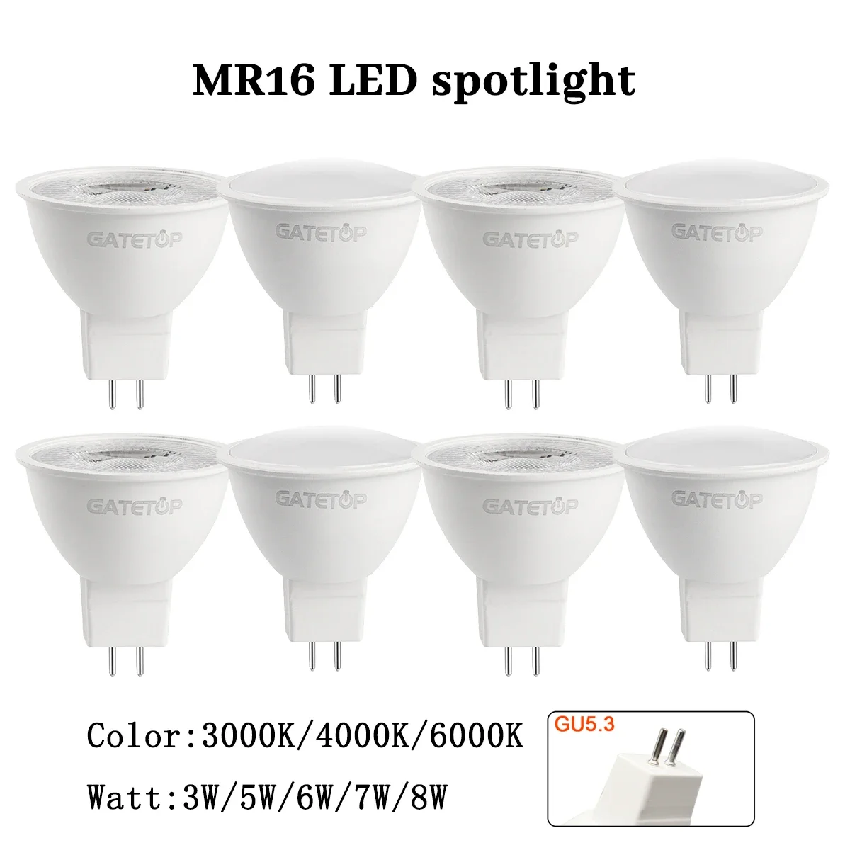 

20PCS LED Focos Mr16 Gu5.3 Spotlight AC220V AC110V DC12V 3000K/4000K/6000K Lighting Bulbs Lamp for Home Living Bedroom