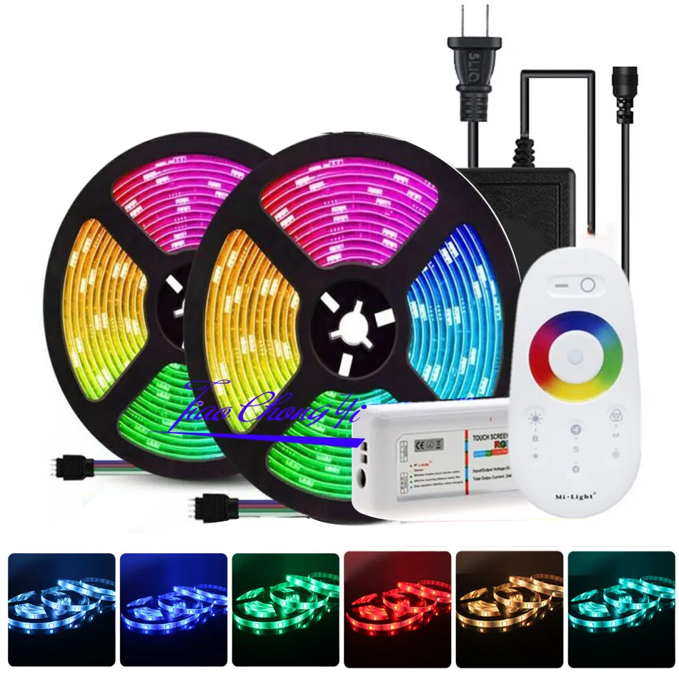5050 LED Strip RGB RGBW 5M 300LEDs LED Light Strip Color  Flexible light Strip+2.4G Remote Controller+12V LED power set