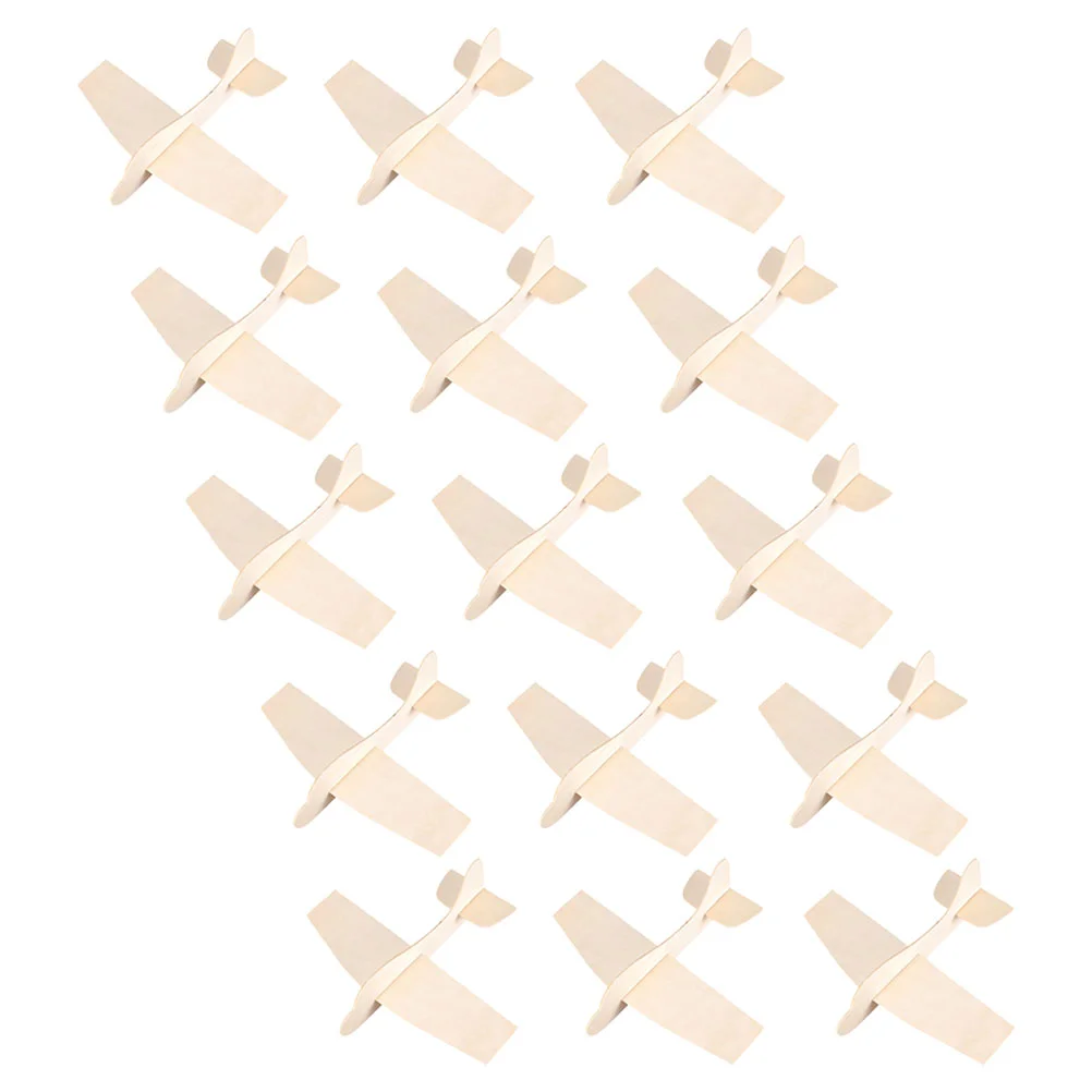 15 Pcs Blank Wood Aircraft Airpl Planes Airplane Toys Kids Birthday Gift DIY Painting Model Wooden Child