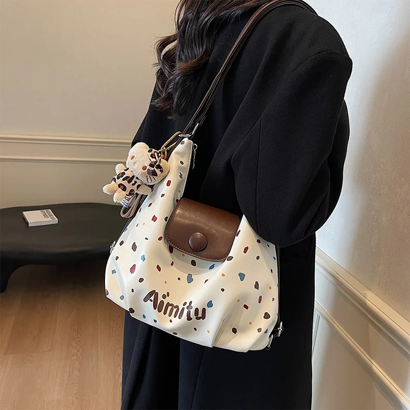 

Lovemi Rabbit 2025 New Large Capacity Polka Dot Tote Bag Convertible Shoulder Backpack Fashion Student Purse Gift