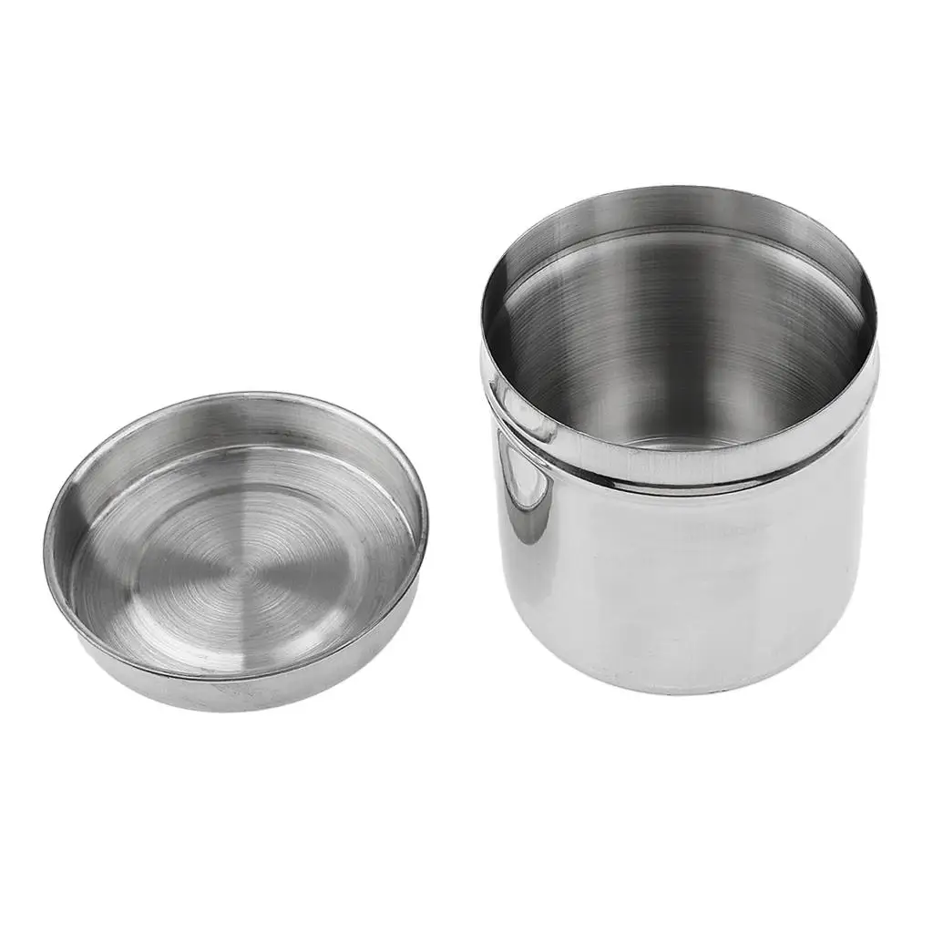 Stainless Steel Ointment Jar Sponge Dressing Container W/Lid 8cm