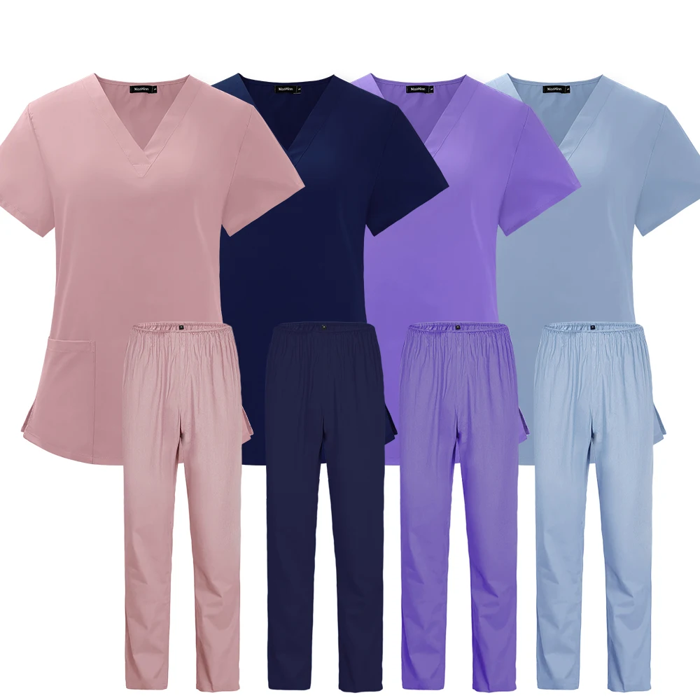 Women Medical Uniforms Light Weight Thin Scrubs Sets Tops Pant Spa Beauty Salon Suit Dental Clinic Pet Workwear Uniforms Clothes