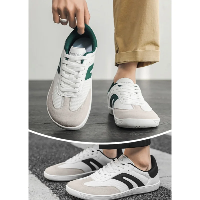 

Wide Toe Lightweight Couple Sports Shoes Minimalist Fashion Casual Walking Shoes Outdoor Lace Up Comfortable Casual Shoes