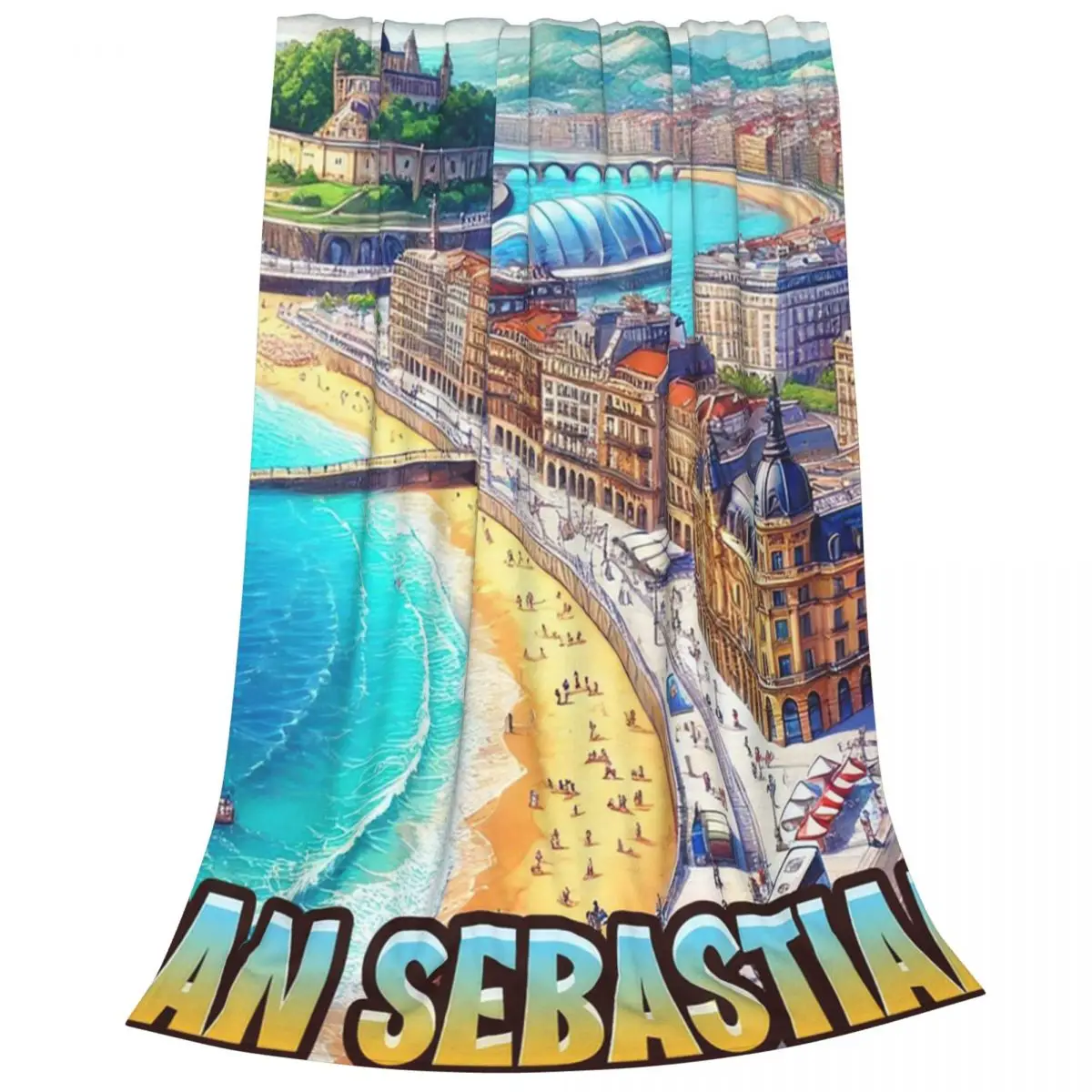 San Sebastian Spain Blanket Fleece Lightweight Sofa Throw Blankets For Couch Bedding Travel Throws Bedspread Quilt