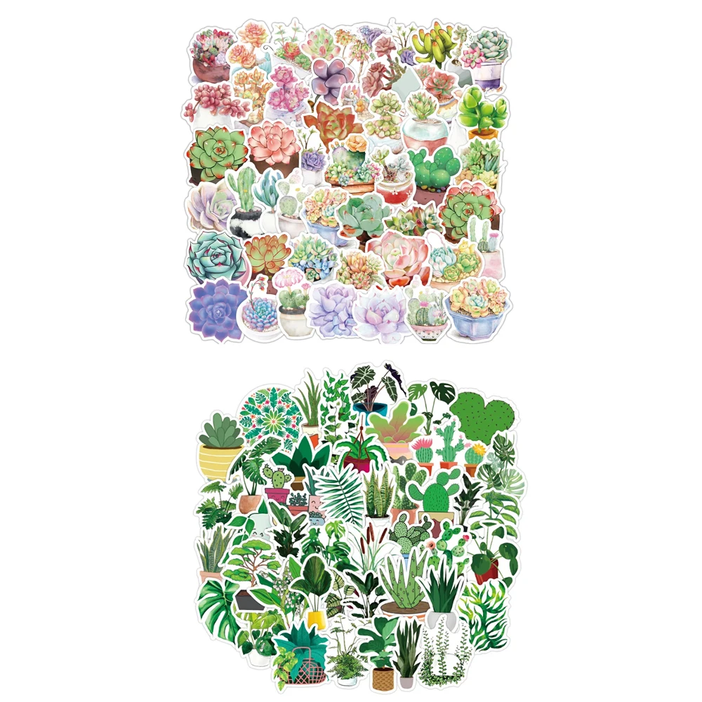 10/30/50PCS Beautiful Flowers Potted Plant Doodle Collection Stickers Mug Guitar Notebook Suitcase Stickers Decorative Wholesale