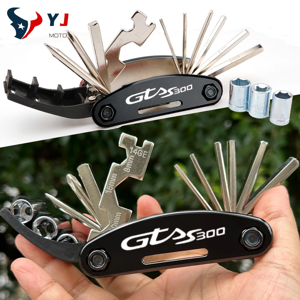 Nova ferramenta da motocicleta conjunto de chave de fenda ferramentas para vespa gts300 gts gtv lx 60 125 250 300 16 em 1 multi reparação hex ferramentas acessórios