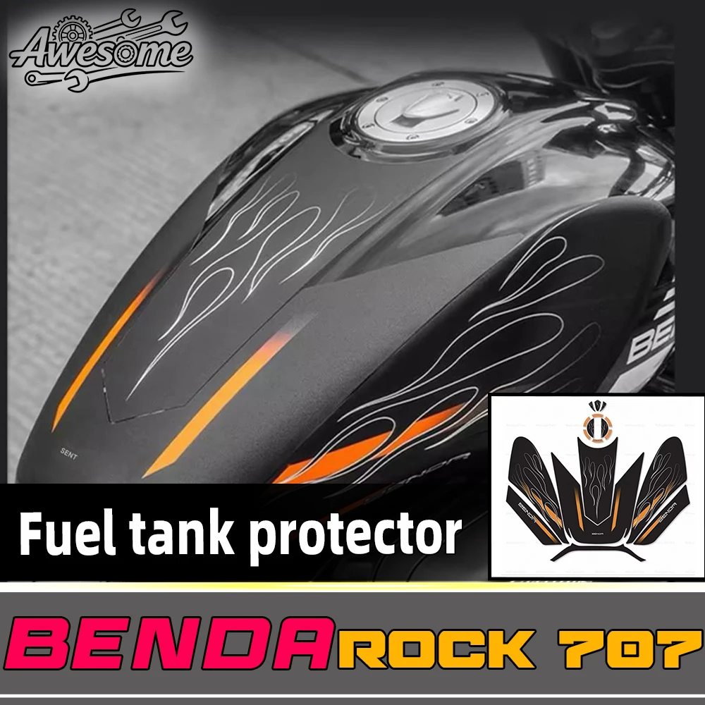 Anti-scratch Fuel Tank Sticker Body Film Fit BENDA ROCK 707 Waterproof