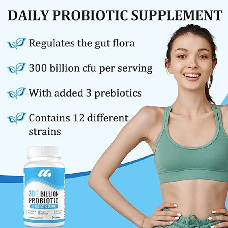 Probiotics promote digestive health and immunity, intestinal health and bloating, 300 billion colony units of probiotics