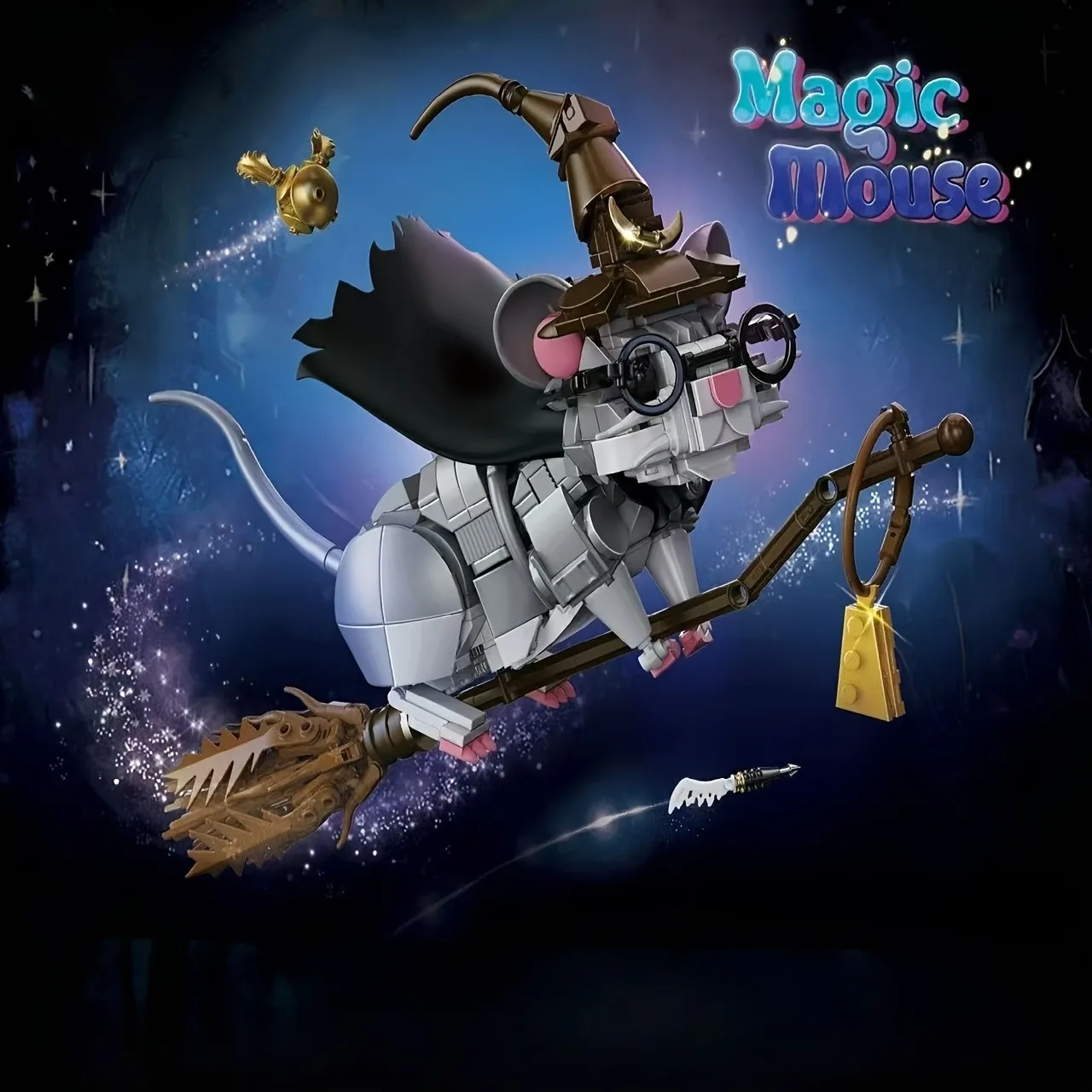 

Magic Mouse Building Block Toy Set, Christmas and New Year's Gift, Birthday Gift, Animal Series Desktop Building Block Model Orn