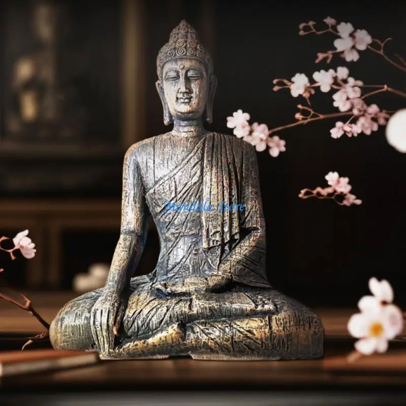 

U2JC Vintage Aquarium Resin Buddhas Statue Sinkable Decoration FishTanks Ornament Aquarium Landscaping Accessories Home Decor