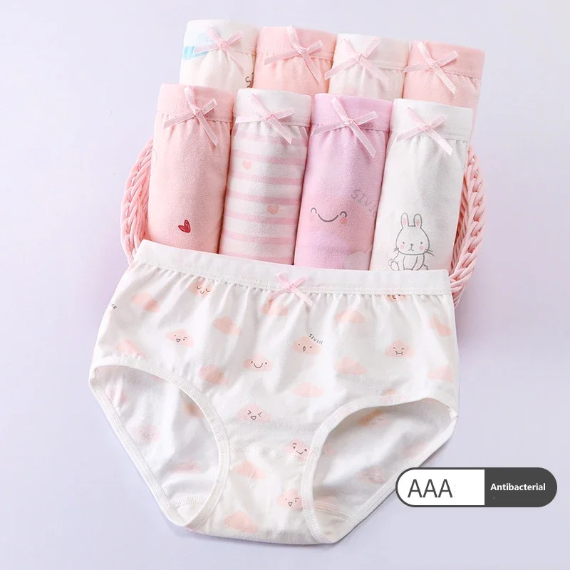 4 Pcs/Lot Girls Underwear Soft Cotton Panties Girls Teens Underpants Baby Girl Kids Children's Triangle Shorts 3-16 Years Old