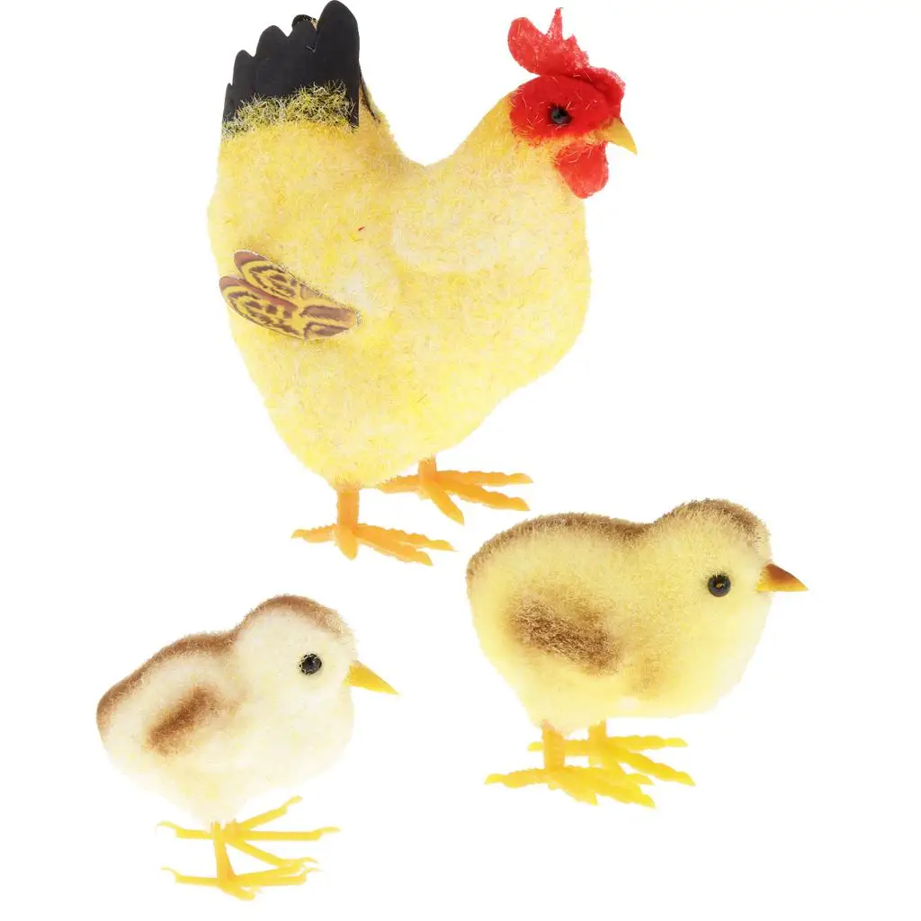 Outdoor Garden Decoration Animals Realistic Chicken Model Decorative Hen Foam Flocking Bird Ornament for Backyard