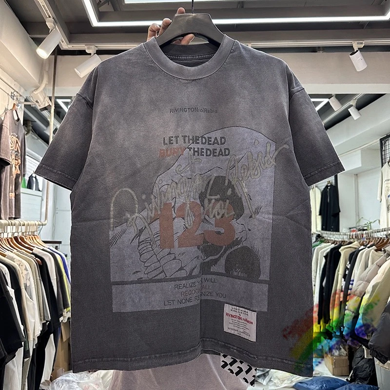 Vintage Tie Dyed Washed RRR-123 T-Shirt Tee Best Quality Heavy Fabric Short Sleeve RRR123 T Shirt