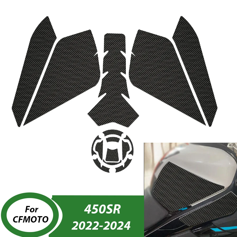 

﻿ 450SR Anti Slip Fuel Oil Tank Pad Side Motorcycle Knee Grip Decal Protector Sticker Pads For CFMOTO 450SR 2022-2024