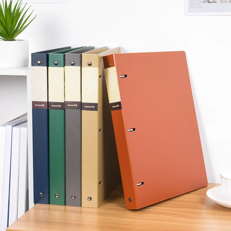A4 Three Hole Ring Binder Heavy Duty PP Document Organizer with O Ring Clip Mechanism for Office Contract Filing School Paper