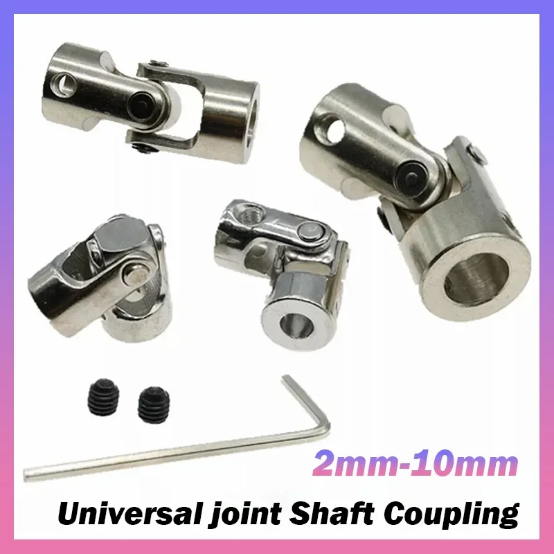 2Pcs 2/2.3/3/4/5/6/8/10/12mm Metal Universal Joint Shaft Coupling Connector For RC Model DIY Car Boat