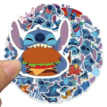 50 sztuk Disney Lilo i Stitch naklejki Kawaii Cartoon naklejki DIY pamiętnik Laptop bagaż deskorolka Graffiti naklejki zabawa klasyczna zabawka