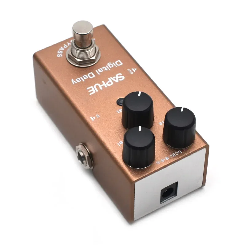 SAPHUE-Electric Guitar Digital Delay Pedal, Time, Level, Repeat, Knob Effect, Mini, Single Type, DC 9V, True Bypass