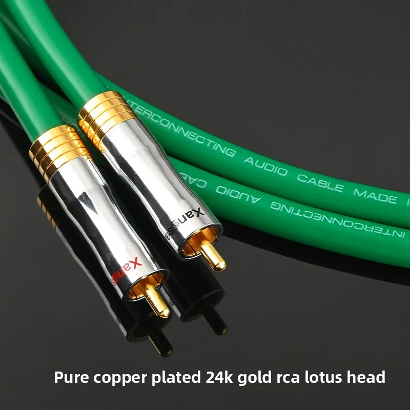 Audiophile grade 4-core pure copper silver-plated decoder power amplifier CD double lotus cable RCA audio signal cable
