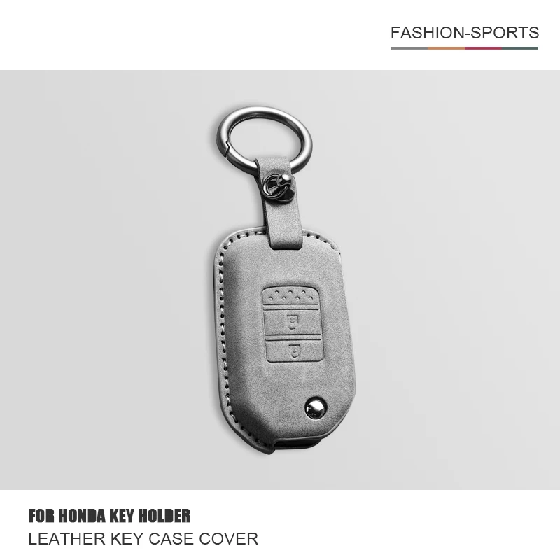 

Leather Car Flip Key Case Cover For Honda Civic CR-V HR-V Agreement Jade Crider Odyssey Keychain Holder Shell Fob Accessories