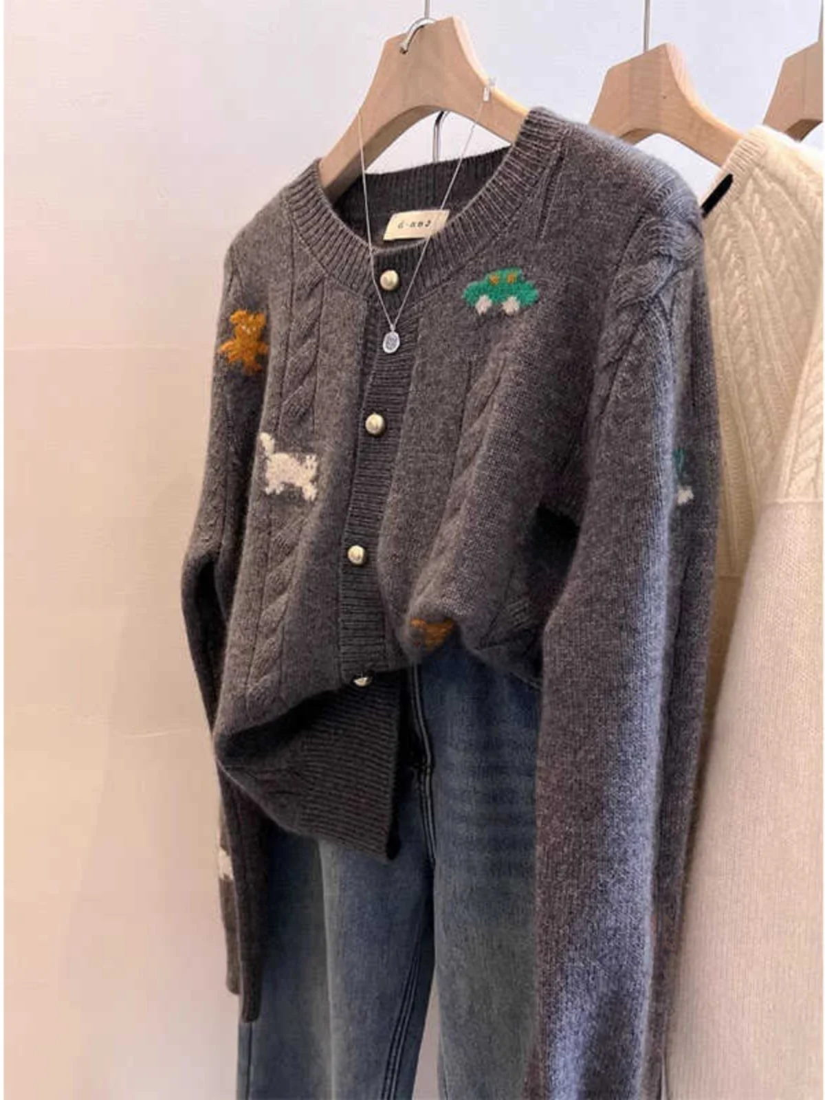 

Женский мягкий уютный вязаный круглый топ с вышивкой, верхняя одежда, кардиган, длинный све, полиэфирное волокно, зимняя мода