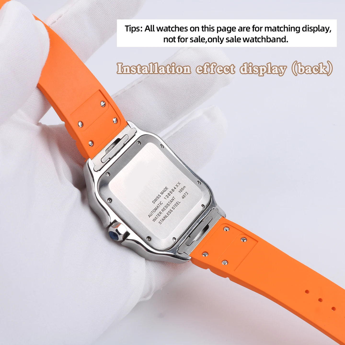 산토스 드 까르띠에 WSSA0009 WSSA0018/13/37 퀵 릴리즈 FKM 시계줄 남성 스포츠 플루오로러버 시계밴드 21mm 폴드 버클