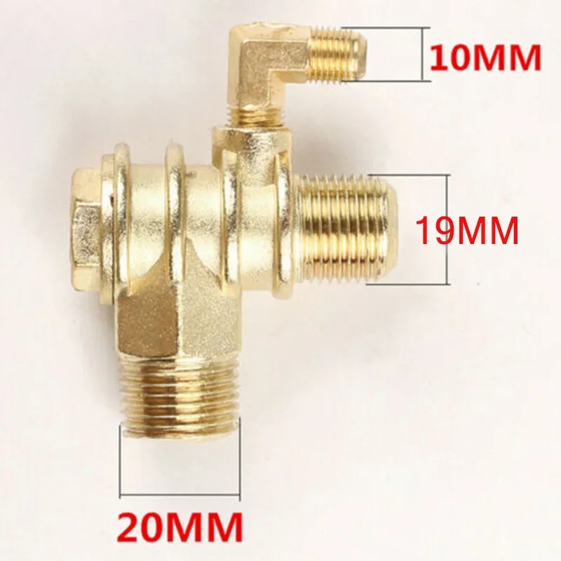 20x19x10mm Male Thread Check Valve Connector With 3-Port Zinc Alloy For Air Compressor Parts Accessory