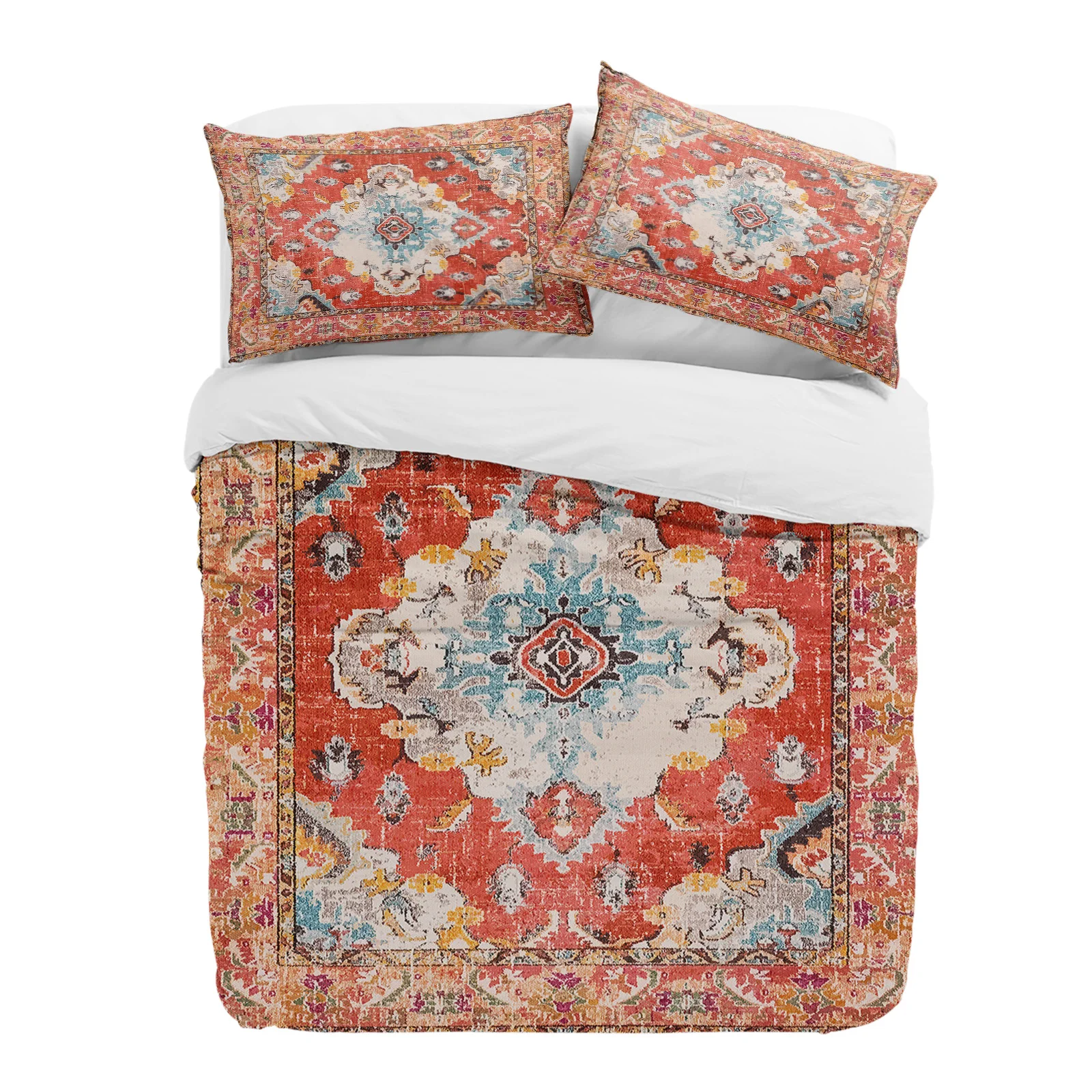 

Vintage Indian Bohemian 3pcs Bedding Set For Double Bed Home Textile Duvet Cover Quilt Cover Pillowcase