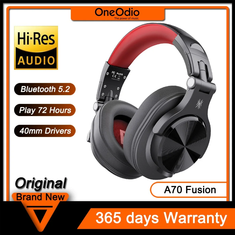 Oneodio A70 Wireless Bluetooth Headphones Over Ear72 Hours Playtime Hi-Res Audio Bluetooth Wireless Headset With Microphone