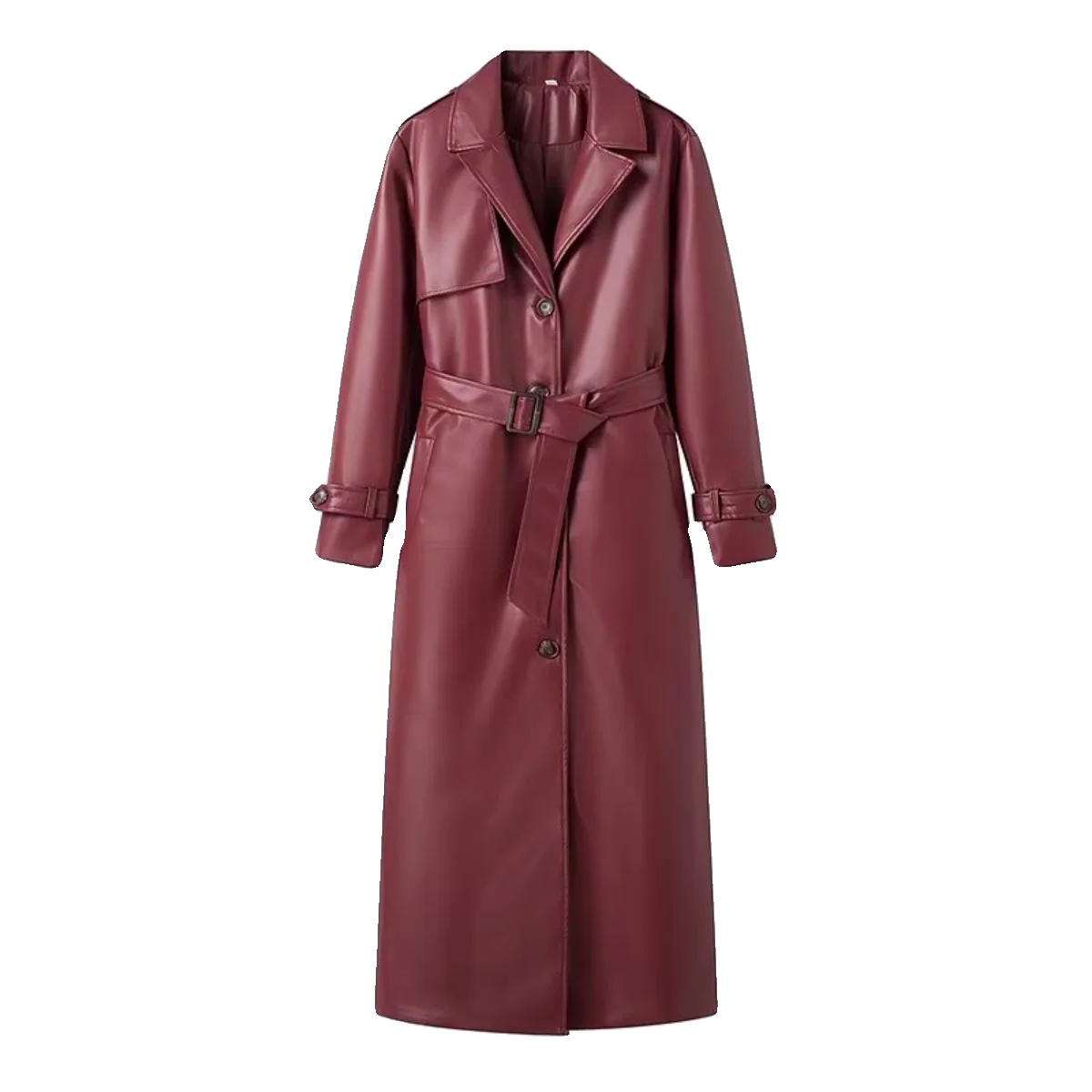 JNLEAOG hiver nouveau Design Faion décontracté polyvalent Long en cuir Jaet femmes rue Sle Waed Polyester Fiber manteau