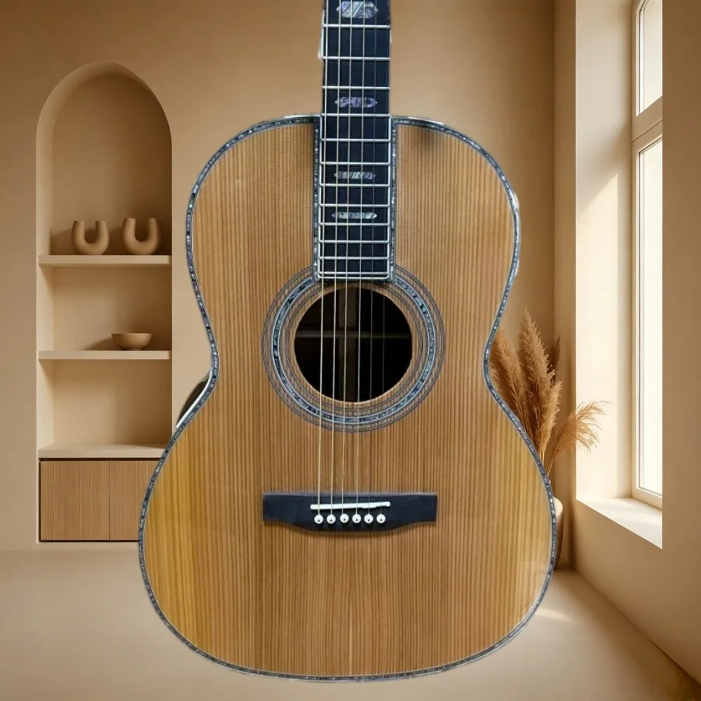 39 Inch 00045 OO Style All Solid Acoustic Guitar Cedar Top Mahogany Back Sides Ebony Fingerboard Fingerstyle Folk Guitar